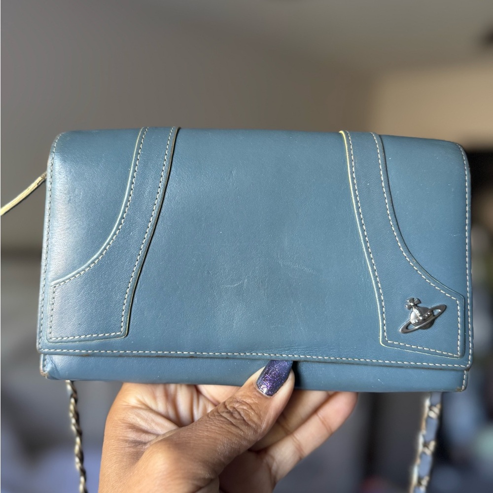 Vivienne Westwood Blue Leather Women's wallet